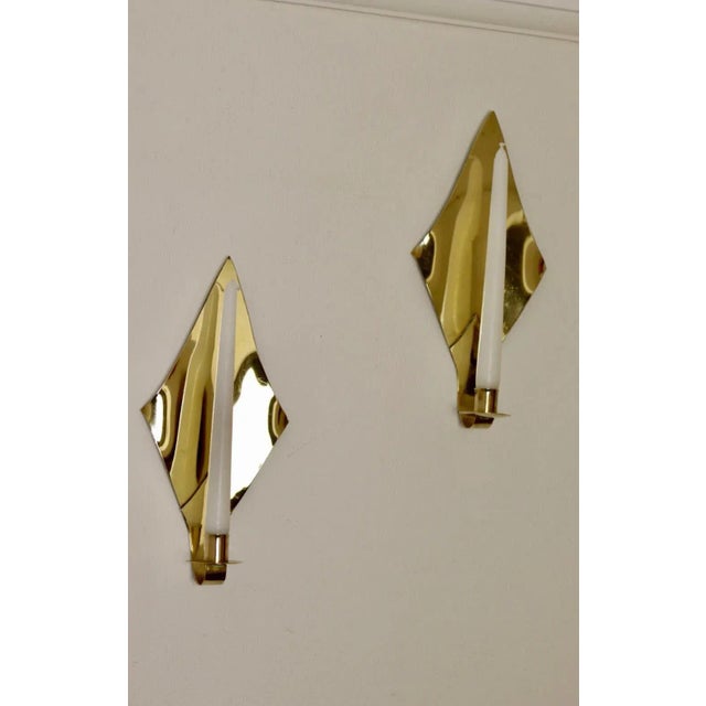 Mid-Century Swedish Brass Sconces, Set of 2 For Sale - Image 4 of 10