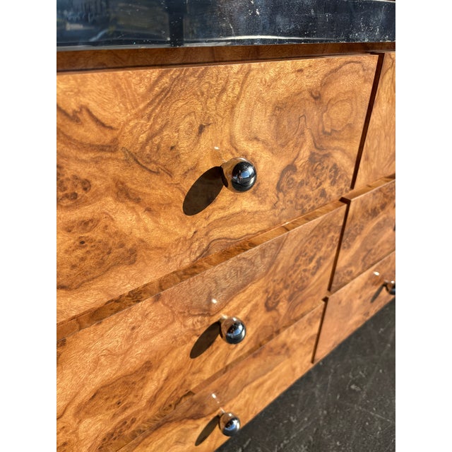 Late 20th Century Postmod Faux Burl & Chrome Niner For Sale - Image 5 of 11