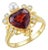Kai "On My Heart" Garnet Diamond Pearl Cocktail Ring, size 8 For Sale