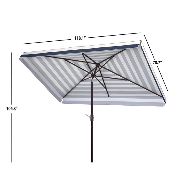 Contemporary Elsa 6.5x10 Rectangle Umbrella - Black/White For Sale - Image 3 of 4