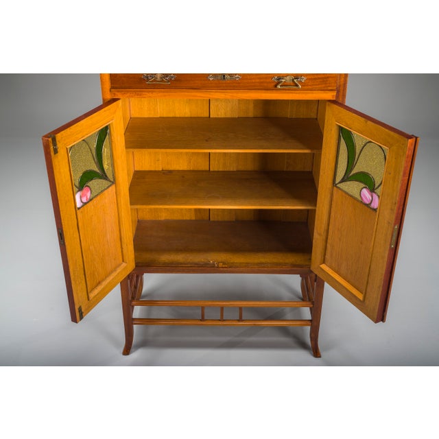 Brown Art Nouveau Cabinet with Mirror, 1890s For Sale - Image 8 of 13