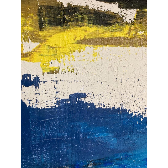 Blue Vintage Modern Mid Century Signed Abstract Oil Painting Gerhard Richter Style For Sale - Image 8 of 9