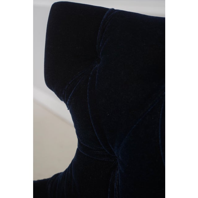 Set of 12 Ralph Lauren Design Blue Velvet Dining Room Chairs For Sale - Image 14 of 18