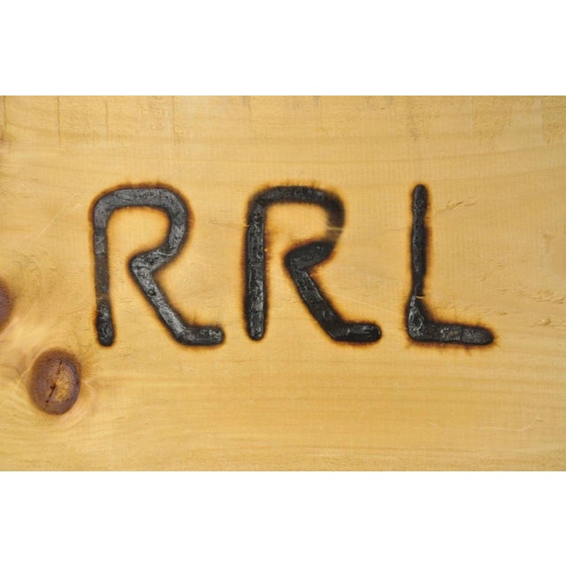 Late 20th Century RRL Wooden Sliding Lid Crate Ralph Lauren? Perishable Burn Mark Storage Box For Sale - Image 4 of 12