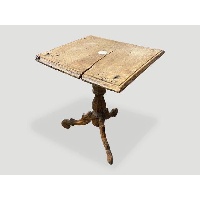 Contemporary Antique Teak Wood Colonial Side Table For Sale - Image 3 of 18