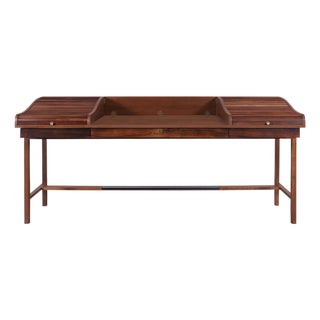 Vintage Rosewood Tambour Door Desk by Edward Wormley for Dunbar, 1950s For Sale