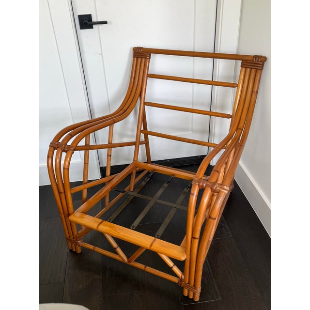 Mid-Century Vintage Bent Bamboo & Rattan Lounge Chair For Sale In Houston - Image 6 of 7