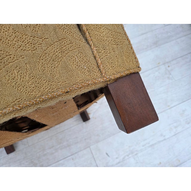 Danish Relax Chair in Light Green Furniture Wool, 1960s For Sale - Image 14 of 16