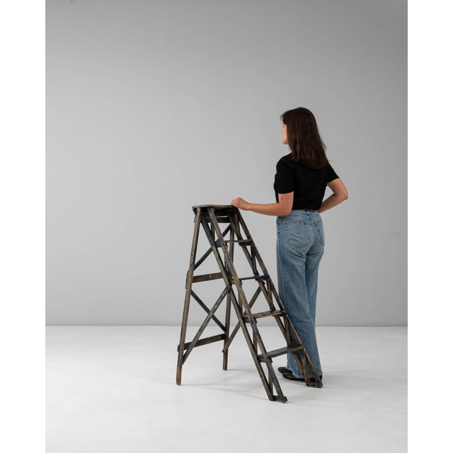 Early 20th Century 1900s French Wooden Painters Ladder For Sale - Image 5 of 18