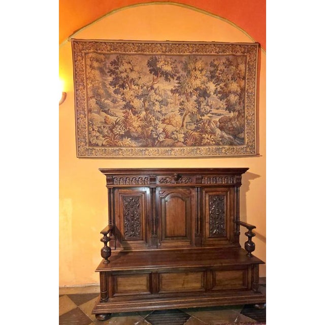 Red Tapestry with Landscape and Architecture For Sale - Image 8 of 10
