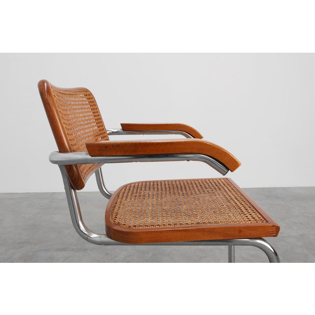 Mid-Century Modern Bauhaus Armchair in tubular Steel, Wood and Rattan, 1920 For Sale - Image 3 of 18
