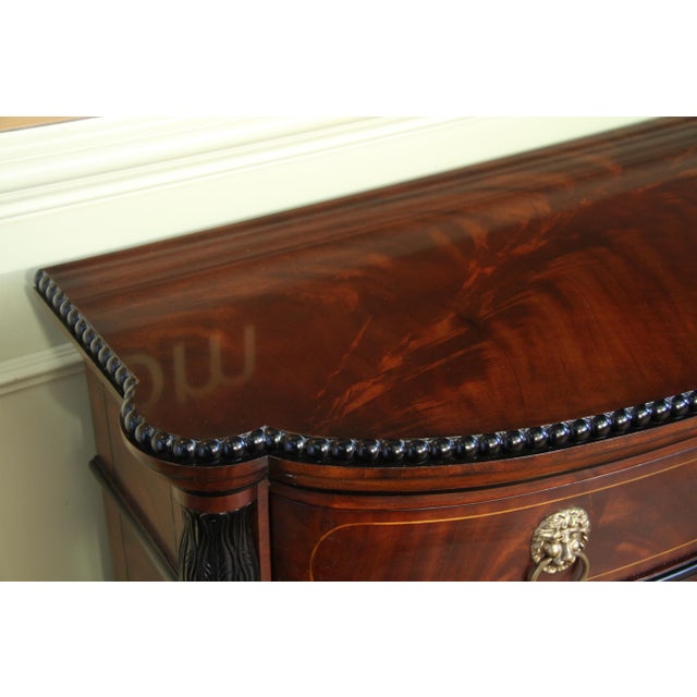 2020s Ej Victor Luxurious Regency Style Mahogany Sideboard With Lion Paw Feet and Bow Front. Pre Owned Mint For Sale - Image 5 of 11