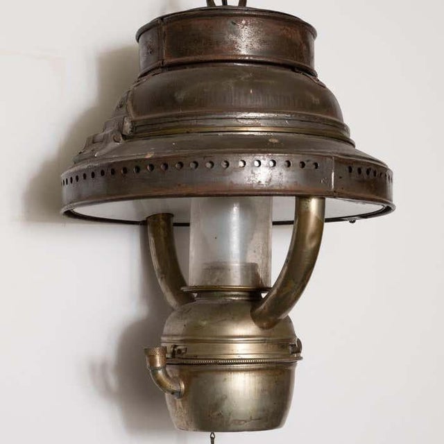 Metal Vintage Retrofitted Kerosene Lantern For Sale - Image 7 of 12
