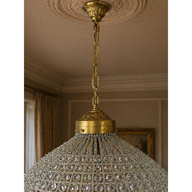 1960 French Gold Bronze Crystal Chandeliers - 2 PCS - Pair For Sale - Image 13 of 17