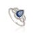 14k White Gold 1.22 Carat Blue Sapphire & Diamond Statement Halo Ring Size 4 For Sale - Image 4 of 16