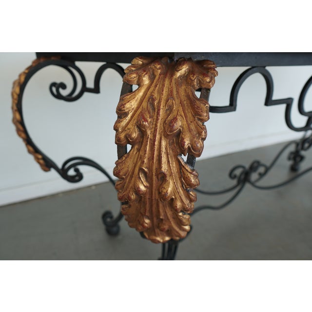 Stone Vintage Iron & Marble Console Table For Sale - Image 7 of 17