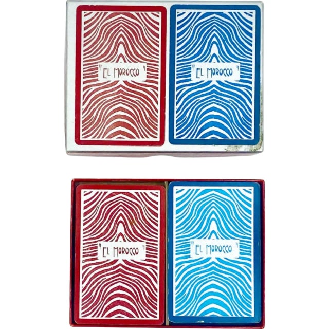 Blue Vintage Iconic El Morocco Nightclub New York Nyc Double Deck Playing Cards For Sale - Image 8 of 12