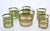 Vintage Mid-Century Modern culver Stralyte style embossed, raised, textured design on bands alternating green and gold...