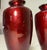 Pair Vintage Japanese Handmade Red Enamel Silver Floral Cloisonné Foil Vase Urn For Sale - Image 10 of 13