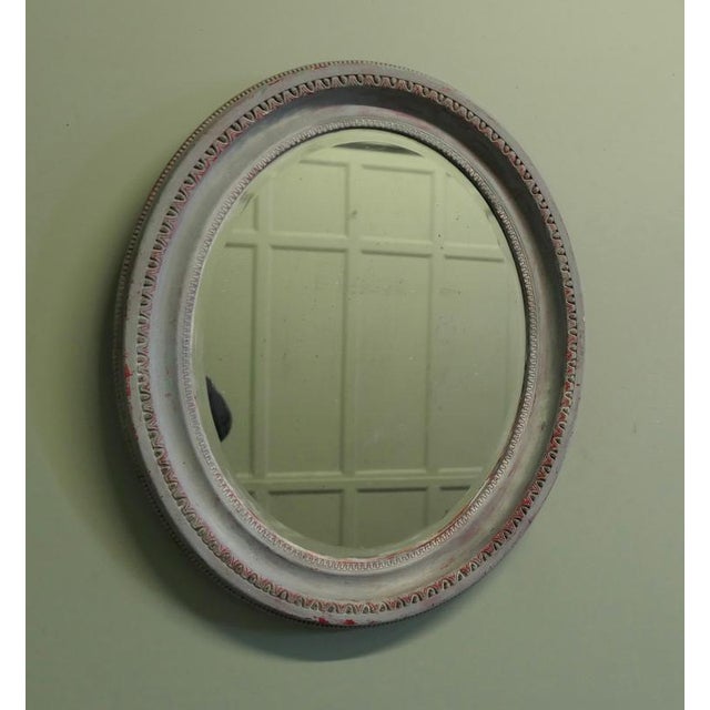 Victorian Oval Overpainted Wall Mirror For Sale - Image 3 of 8