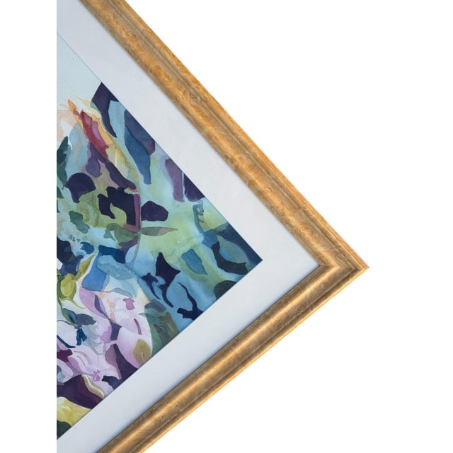 Paint Mid 20th Century Abstract Still Life Original Signed Watercolor For Sale - Image 7 of 8