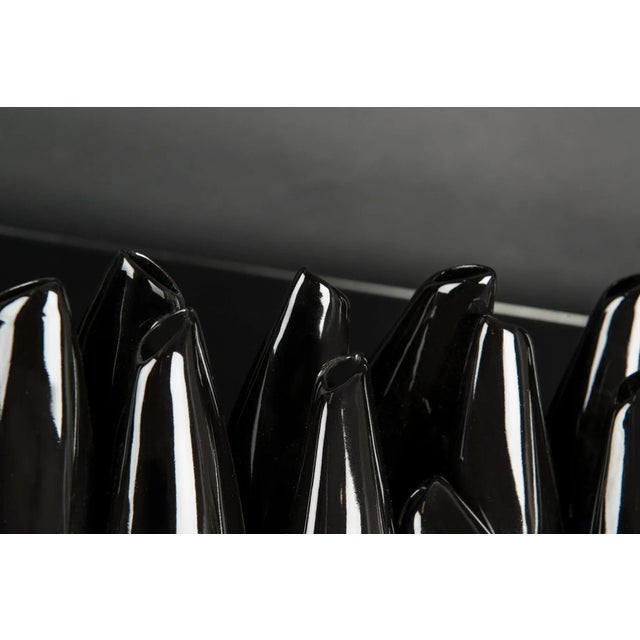 Contemporary Rice Flower Vase in Black Ceramic from VGnewtrend For Sale - Image 3 of 9