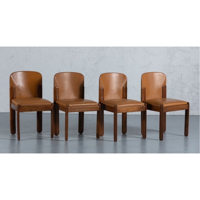 Brown Sapporo Chairs by Giovanni Offredi for Saporiti, 1970s, Set of 4 For Sale - Image 8 of 10