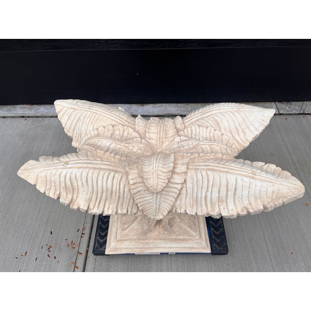 Contemporary Vintage Serge Roche Palm Beach Chic Art Deco Palm Leaf Dining Table For Sale - Image 3 of 11