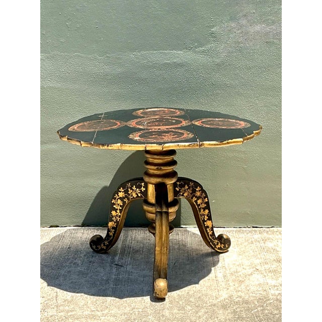 Vintage Victorian Chinese Export Lacquered Center Hall Table For Sale - Image 14 of 17