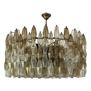 Poliedro Murano Glass Chandelier in Brunish Finish by Simoeng For Sale