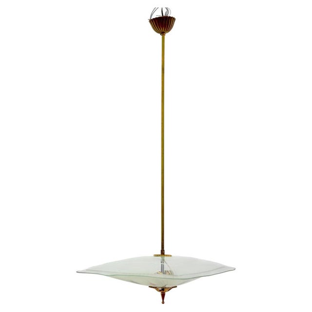 Pendant Light in the style of Pietro Chiesa for Fontana Arte, 1940s For Sale - Image 8 of 8