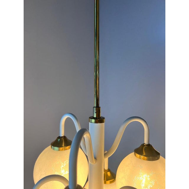 Chandelier with 6 Glass Balls, 1970s For Sale - Image 5 of 11