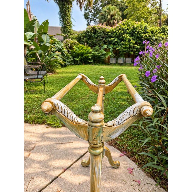 Sand Signed Leilani Bliss Hand Painted Carved Quilt Stand, One of a Kind Functional Art For Sale - Image 8 of 12