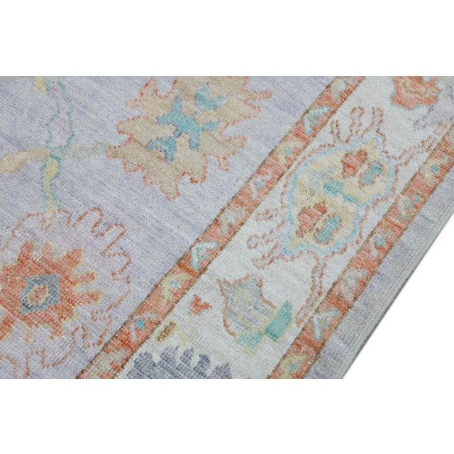 Modern Early 21st Century Multicolor Handwoven Turkish Oushak Rug 5'2" X 7' For Sale - Image 3 of 10