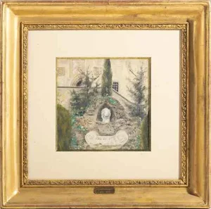 Columbano Bordalo Pinheiro, Garden and Section of Palace, Pastel on Cardboard