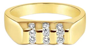 Curved Nine Stone Diamond Ring .50cttw 14k Yellow Gold, Size 10