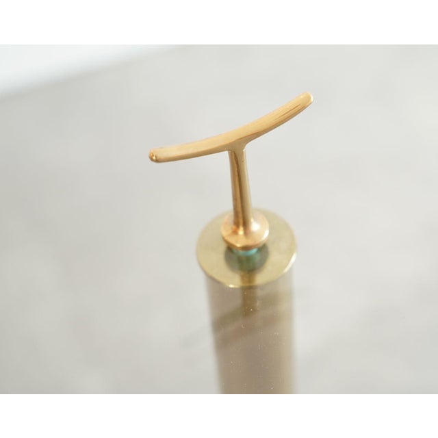 Mid-Century Modern Italian Brass & Glass Side Tables in the Style of Gio Ponti For Sale - Image 3 of 6