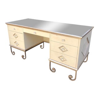 Vintage Art Deco Mirror Top Vanity Dressing Table Writing Desk For Sale
