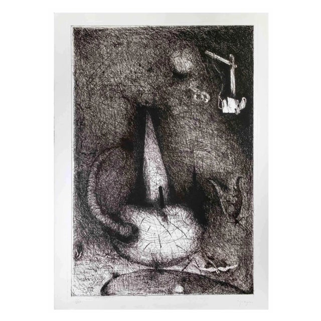 Martine Goeyens, Abstract Composition, Etching, Late 20th Century For Sale