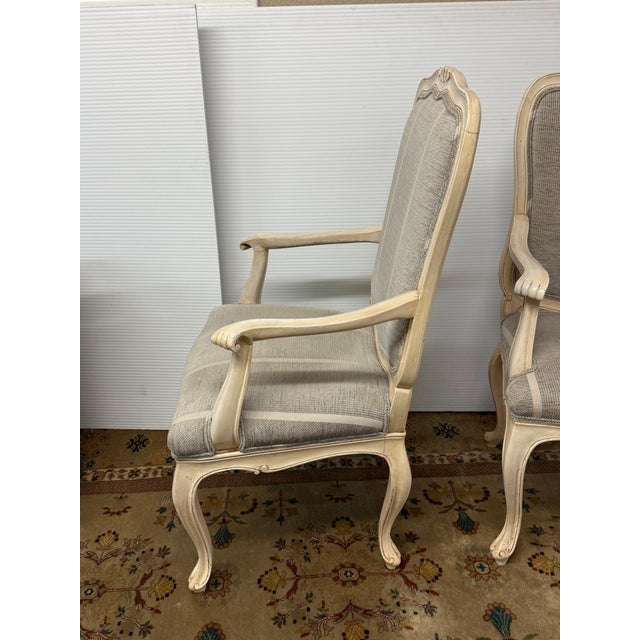 Textile Jacara’s French Provincial Louis XV Style Upholstered Armchairs, Pair For Sale - Image 7 of 12