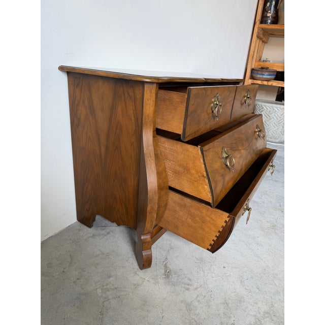 Wood Vintage Baker Louis XV Style Italian Bombay Chest With Brass Handles For Sale - Image 7 of 16