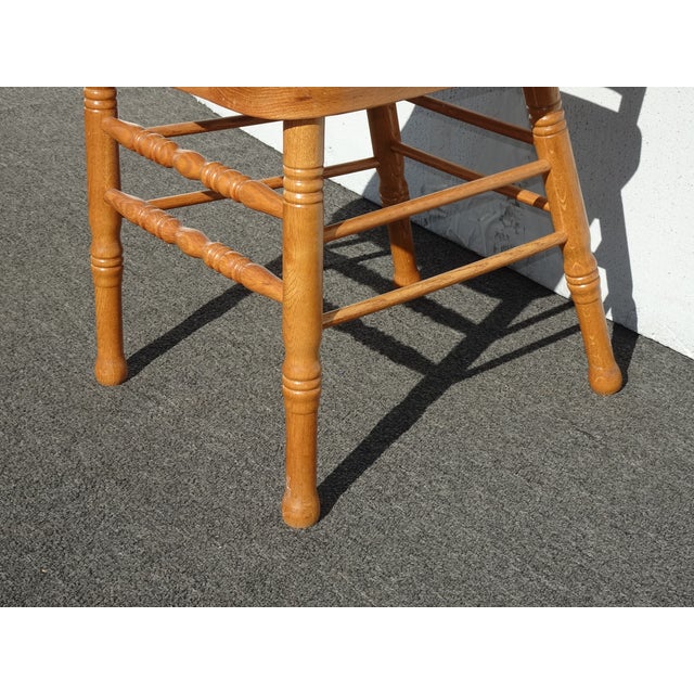 Set of Four Vintage Golden Oak Pressed Back Dining Room Chairs ~ French Country For Sale - Image 15 of 15