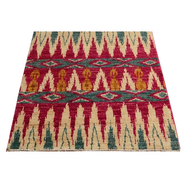 1990s Modern Kafkaz Pink Green Wool Runner - 2'7" X 7'5" For Sale In New York - Image 6 of 8