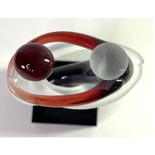 Murano Vintage Murano Style Handcrafted Art Glass Lovers Sculpture For Sale - Image 4 of 7