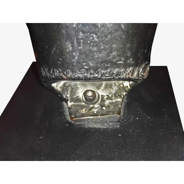 Bronze Boy's Head Sculpture on Pedestal, Mid-20th Century For Sale - Image 9 of 10