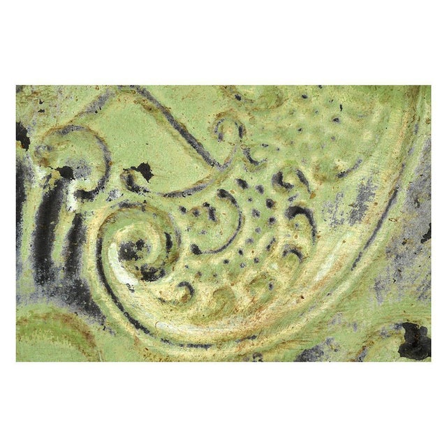 Decorative Sheet Metal Plate with Green Patina, 1920s For Sale - Image 3 of 4