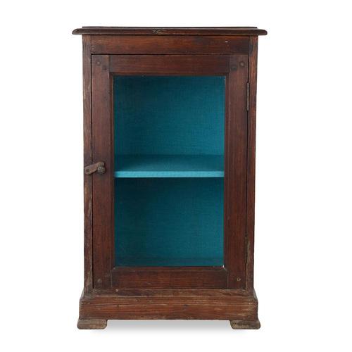 Wood Showcase Cabinet or Bedside Table in Patinated Wood For Sale - Image 7 of 7