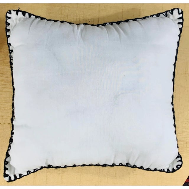 Textile Hand Embroidered Boho Chic Small Pillows, Set of Four For Sale - Image 7 of 8
