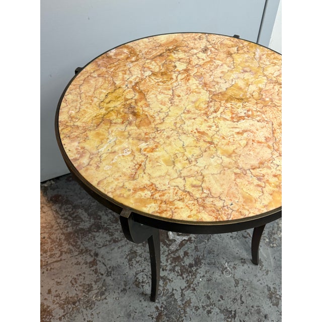 Bespoke Marble Top + Metal Side Table For Sale - Image 4 of 12