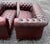 Pair of English Chesterfield Sofas in Burnished Burgundy Leather, Circa 1950s For Sale - Image 11 of 13